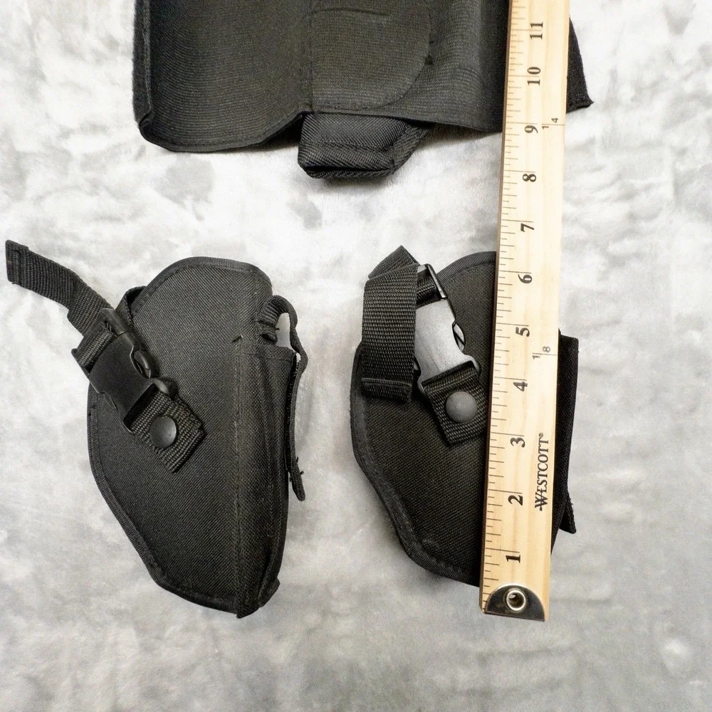 Lot Of 3 Black Nylon Tactical Holsters Two Belt OWB One Ankle Backup